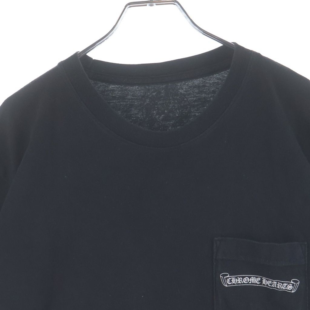 Chrome Hearts Cemetery T-Shirt Back Print Short Sleeve Pocket Black — view 3