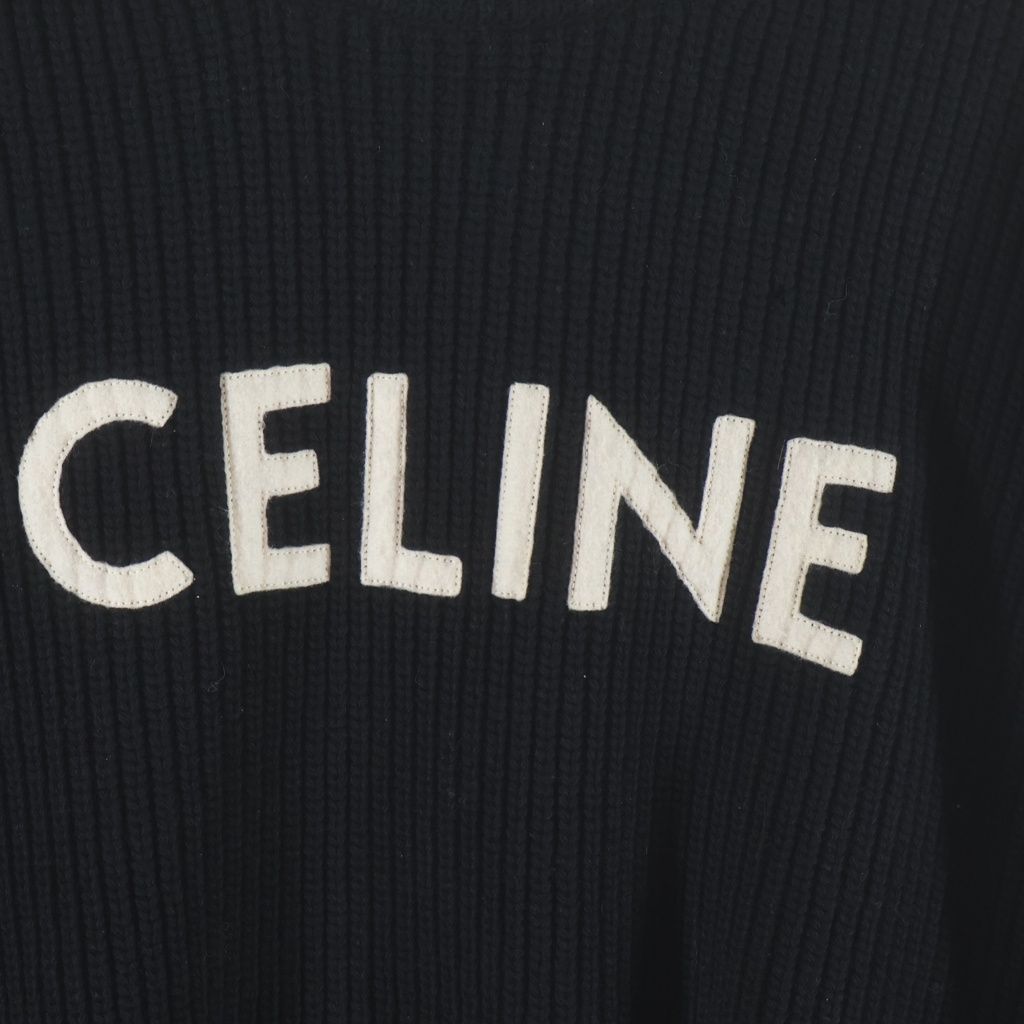 Celine Embroidery Over Sweater Logo Knit Black — view 6