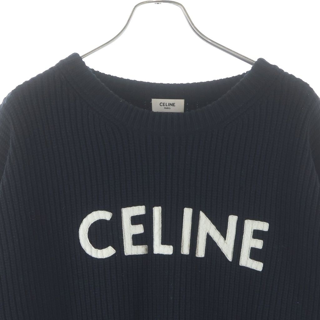 Celine Embroidery Over Sweater Logo Knit Black — view 3