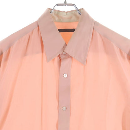 Louis Vuitton LV Logo Embroidery Silk Short Sleeve Shirt Pink — view 3
