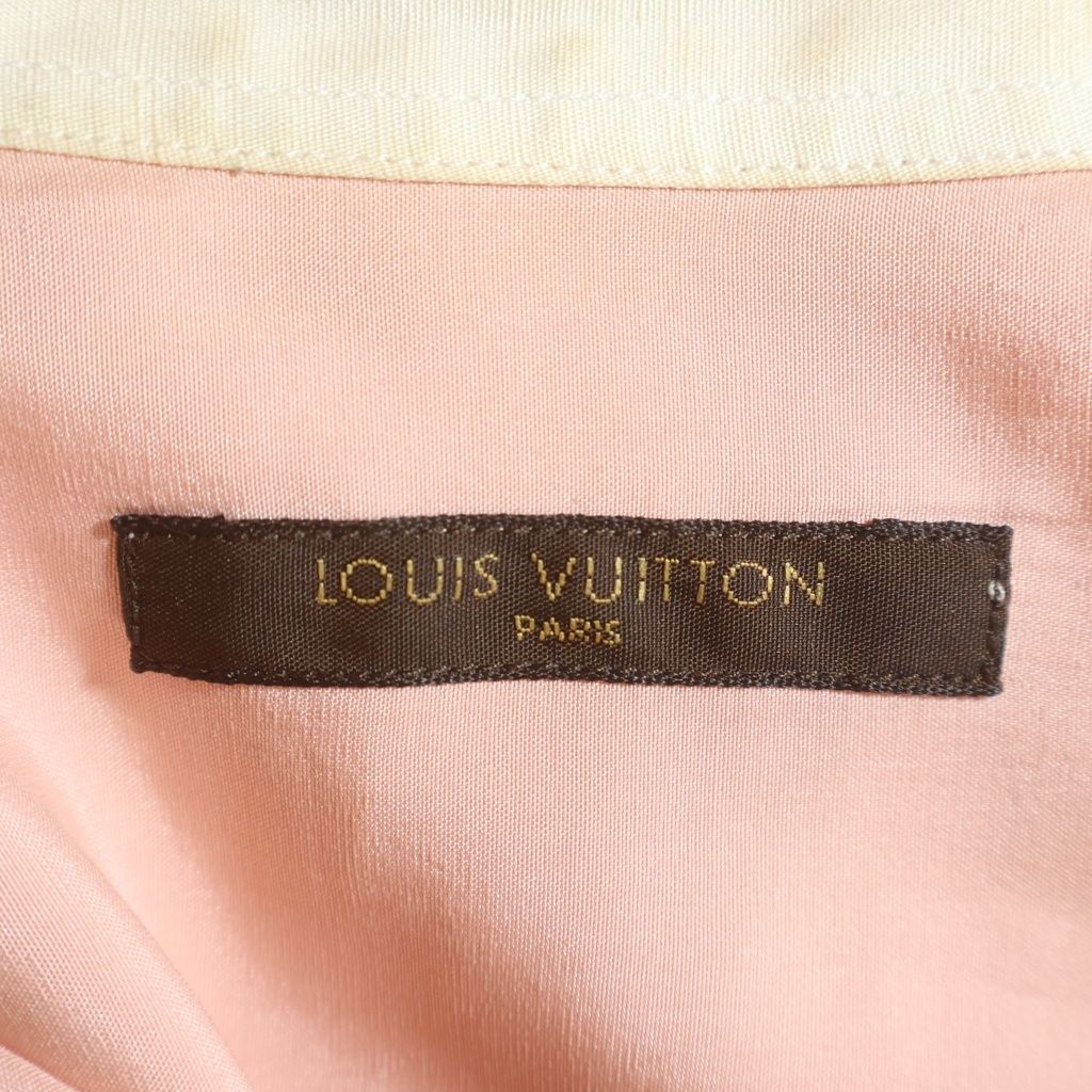 Louis Vuitton LV Logo Embroidery Silk Short Sleeve Shirt Pink — view 6
