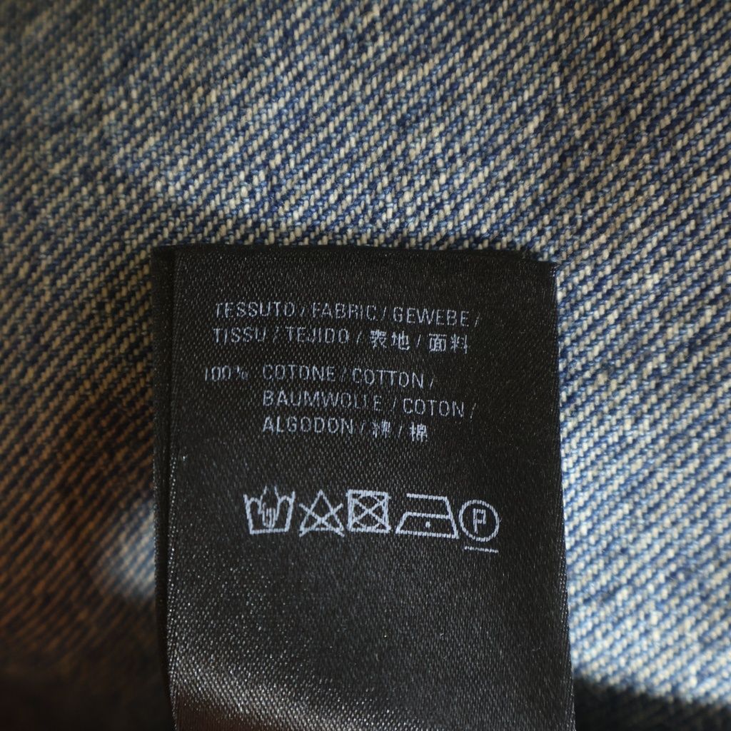 Balenciaga Vintage Wash Oversize Long Sleeve Denim Shirt Indigo — view 7
