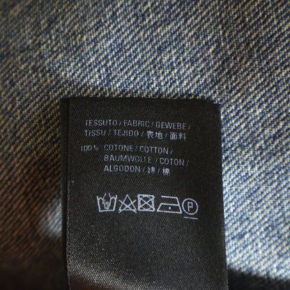 Balenciaga Vintage Wash Oversize Long Sleeve Denim Shirt Indigo — view 7