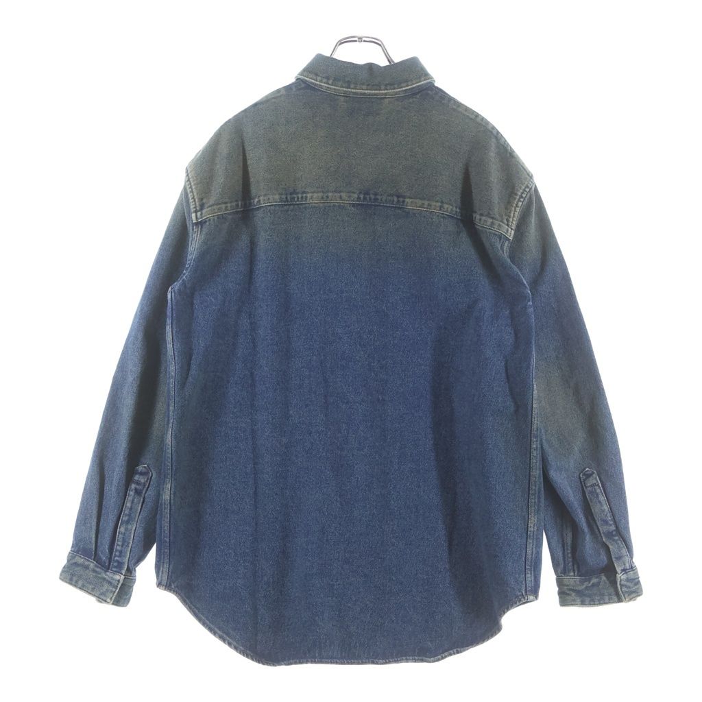 Balenciaga Vintage Wash Oversize Long Sleeve Denim Shirt Indigo — view 2