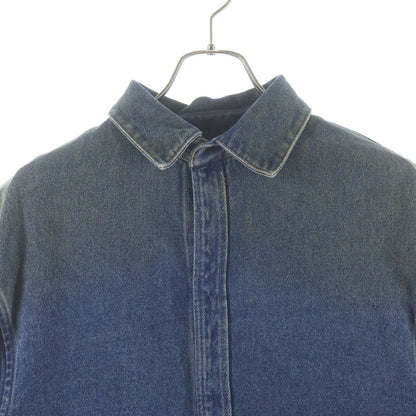 Balenciaga Vintage Wash Oversize Long Sleeve Denim Shirt Indigo — view 3