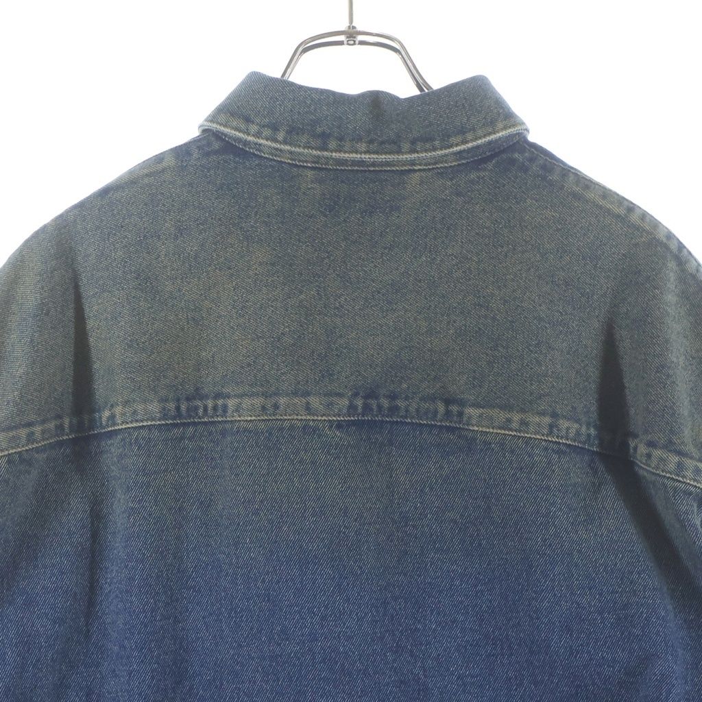 Balenciaga Vintage Wash Oversize Long Sleeve Denim Shirt Indigo — view 4