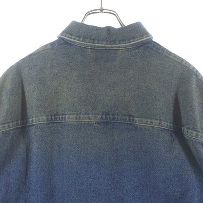 Balenciaga Vintage Wash Oversize Long Sleeve Denim Shirt Indigo — view 4