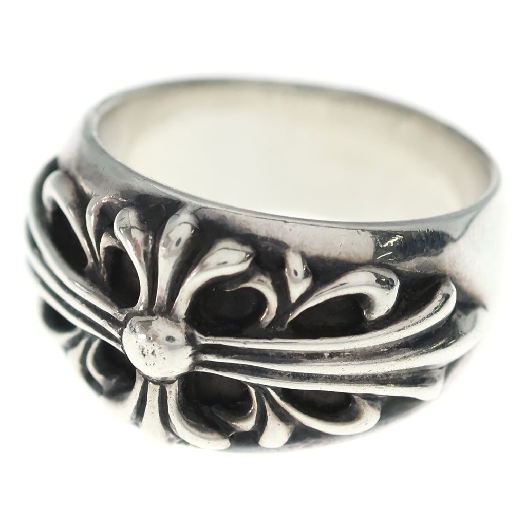Chrome Hearts Flrl Crs Floral Cross Ring Silver