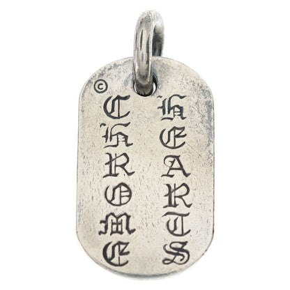 Chrome Hearts Raised Dogtag Charm Necklace Top Silver — view 2