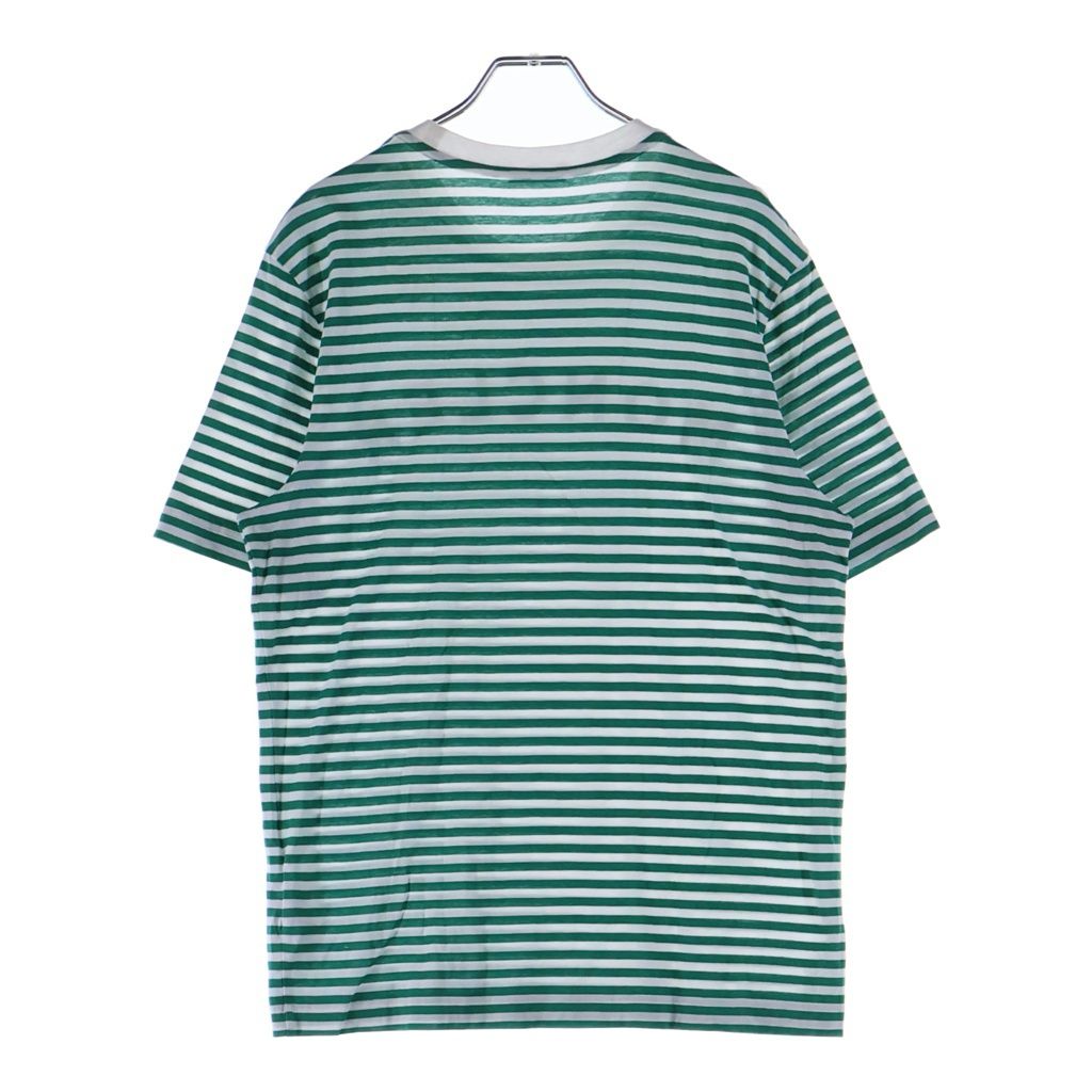 Moncler Maglia T-Shirt Metallic Logo Print Border Crew Neck Short Sleeve Green — view 2