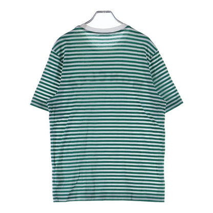 Moncler Maglia T-Shirt Metallic Logo Print Border Crew Neck Short Sleeve Green — view 2