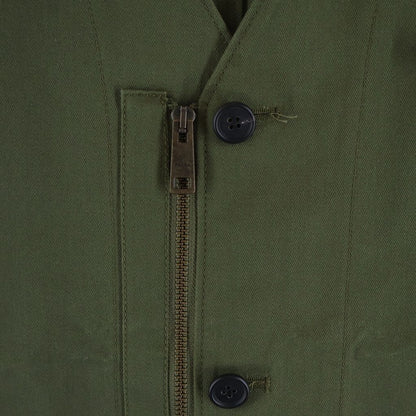Prada Chest Triangle Logo Zip Up Cotton Vest Khaki — view 6