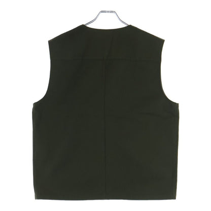 Prada Chest Triangle Logo Zip Up Cotton Vest Khaki — view 2