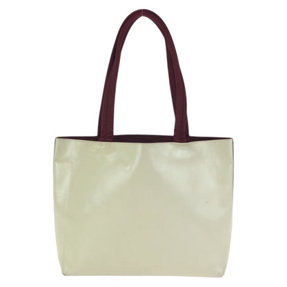 Prada Perforated Logo Light Beige Ivory Bordeaux Leather Shoulder Bag — view 2