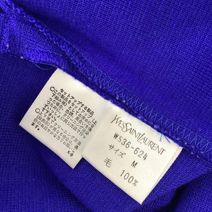 Saint Laurent Yves Long Sleeve Polo Shirt M Blue — view 3