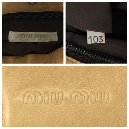 Miu Miu Beige Blue Silver Leather Handbag Pouch — view 4