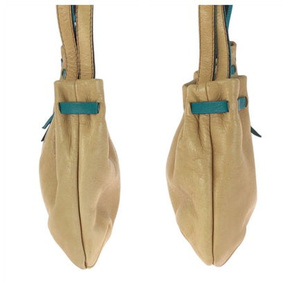 Miu Miu Beige Blue Silver Leather Handbag Pouch — view 7