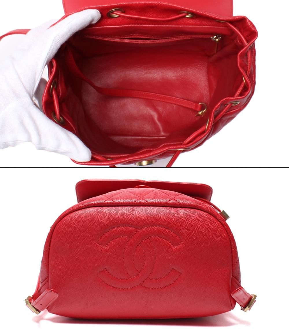Chanel Backpack CC Filigree Caviar Leather Gold Quilted — view 3
