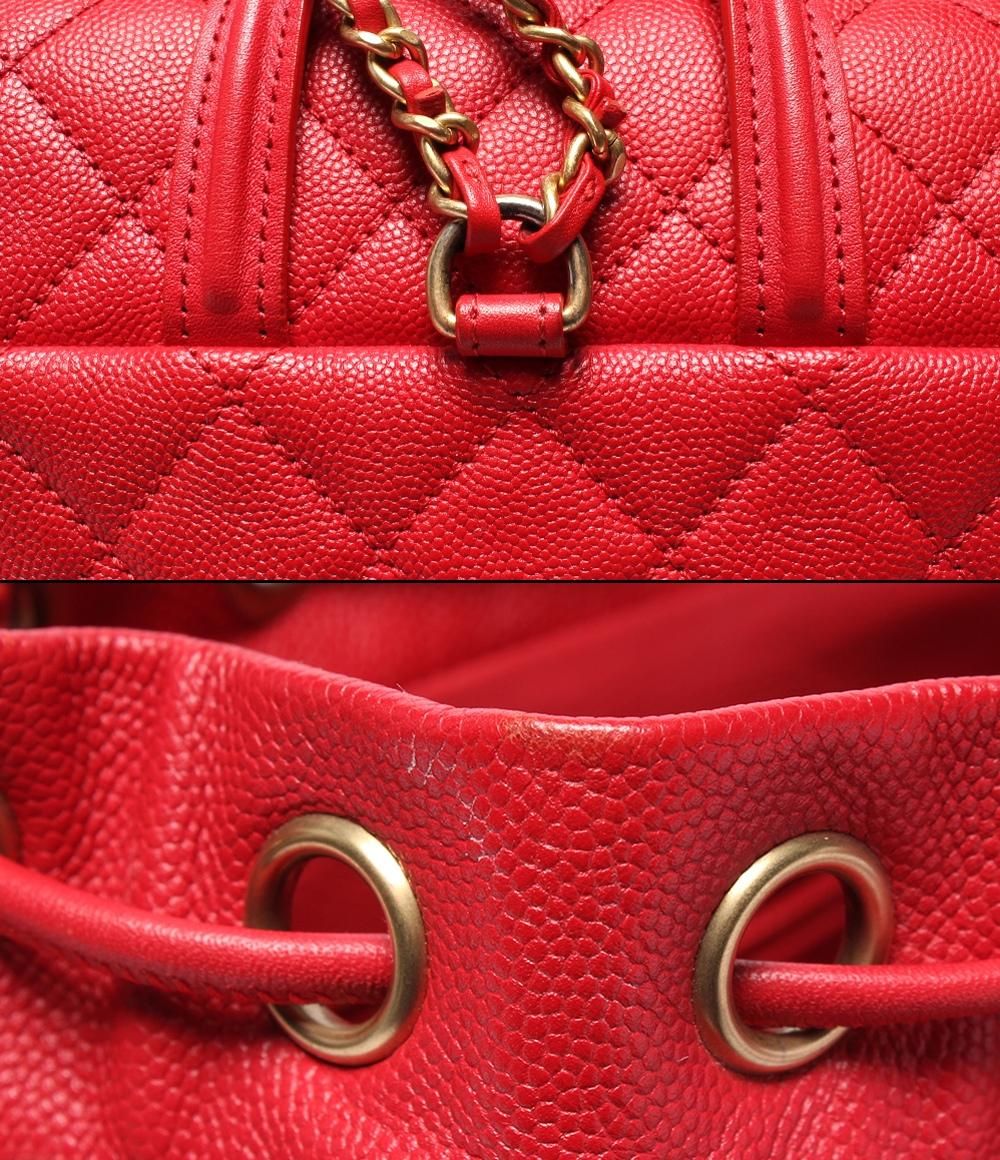 Chanel Backpack CC Filigree Caviar Leather Gold Quilted — view 9