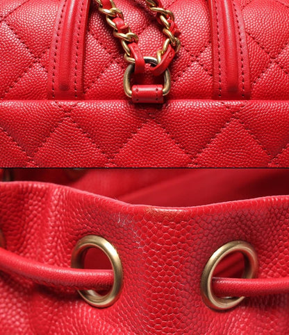 Chanel Backpack CC Filigree Caviar Leather Gold Quilted — view 9