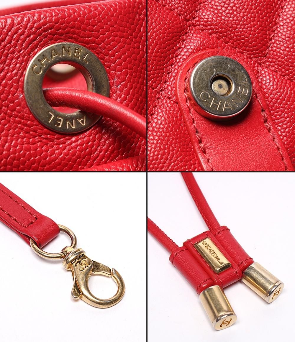 Chanel Backpack CC Filigree Caviar Leather Gold Quilted — view 7