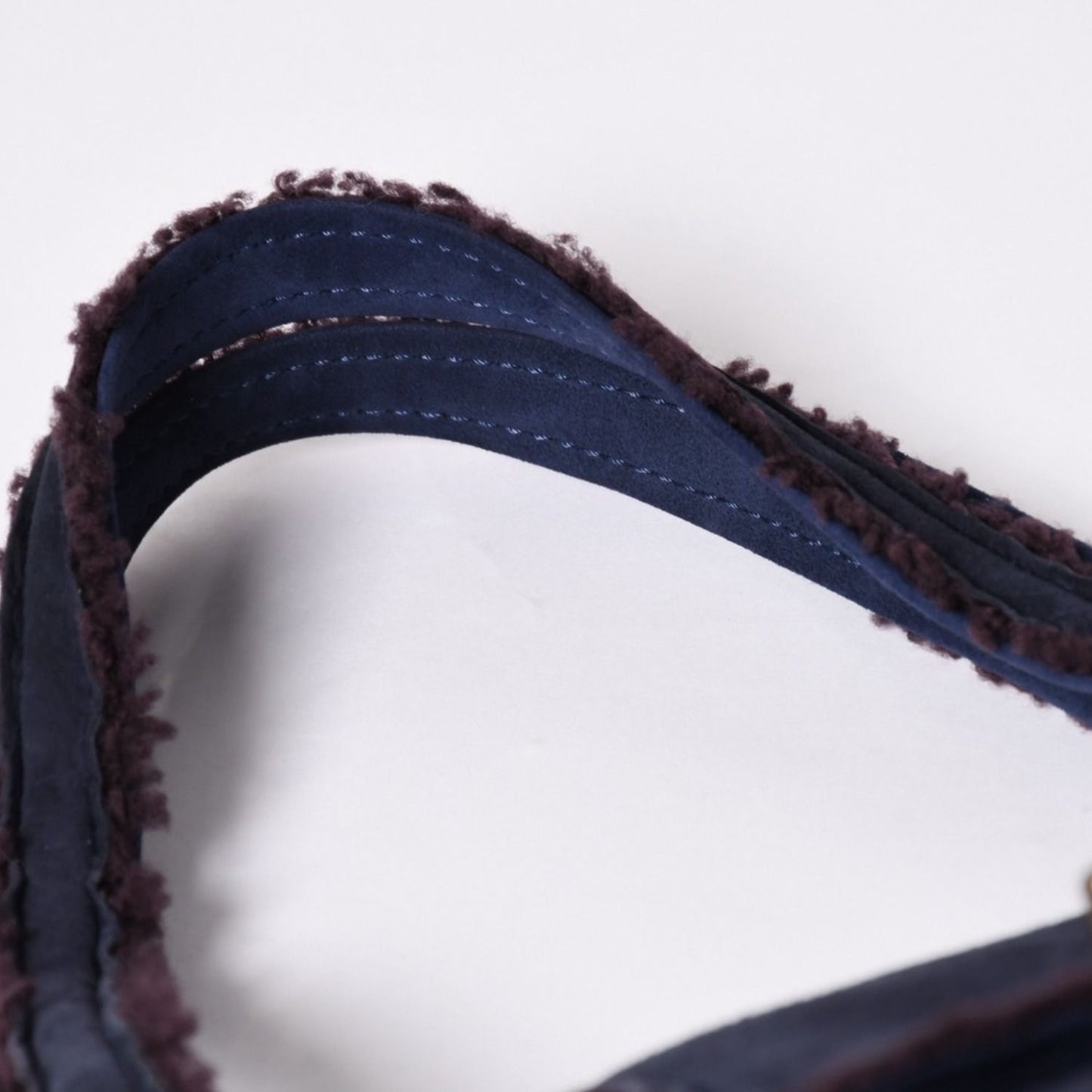Chanel Shearling Bag CC Logo Nubuck Antique Gold — view 7