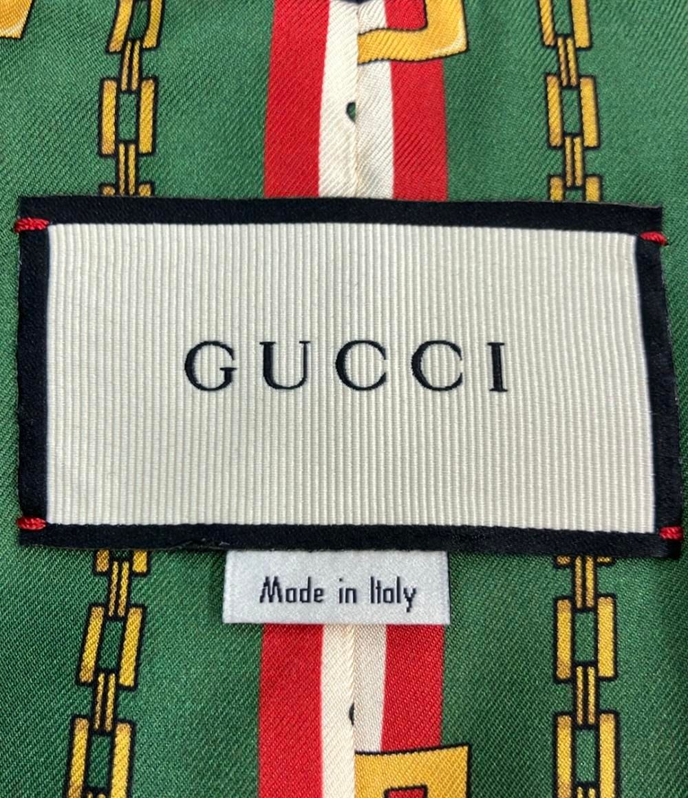 Gucci Tailored Jacket Stretch Viscose Navy Leather 46 — view 3