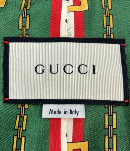 Gucci Tailored Jacket Stretch Viscose Navy Leather 46 — view 3