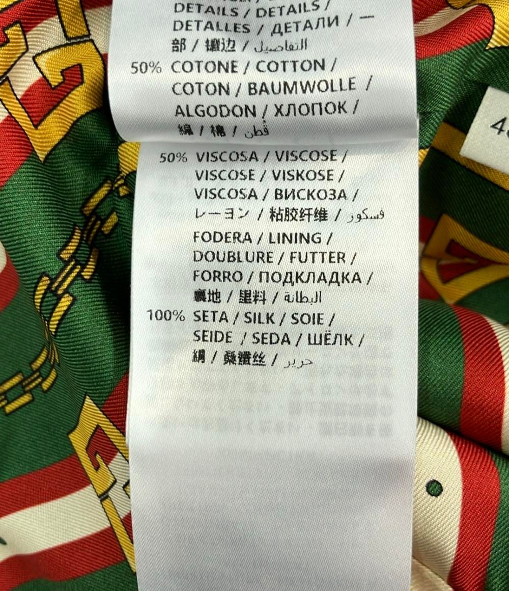 Gucci Tailored Jacket Stretch Viscose Navy Leather 46 — view 6