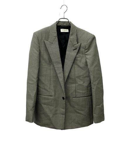 Saint Laurent Tailored Jacket Houndstooth Pattern 46