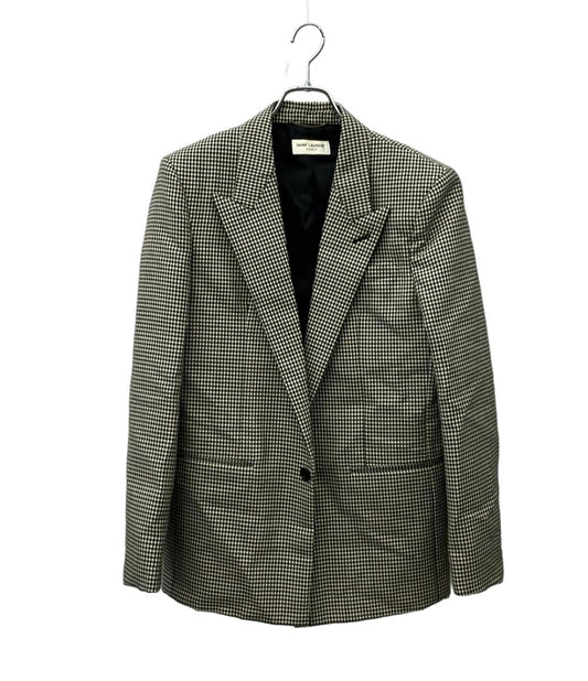 Saint Laurent Tailored Jacket Houndstooth Pattern 46