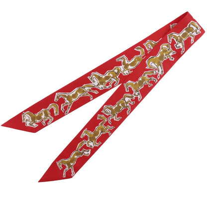 Hermes Chevaux en Liberte Freedom Horse Silk Red Scarf — view 2