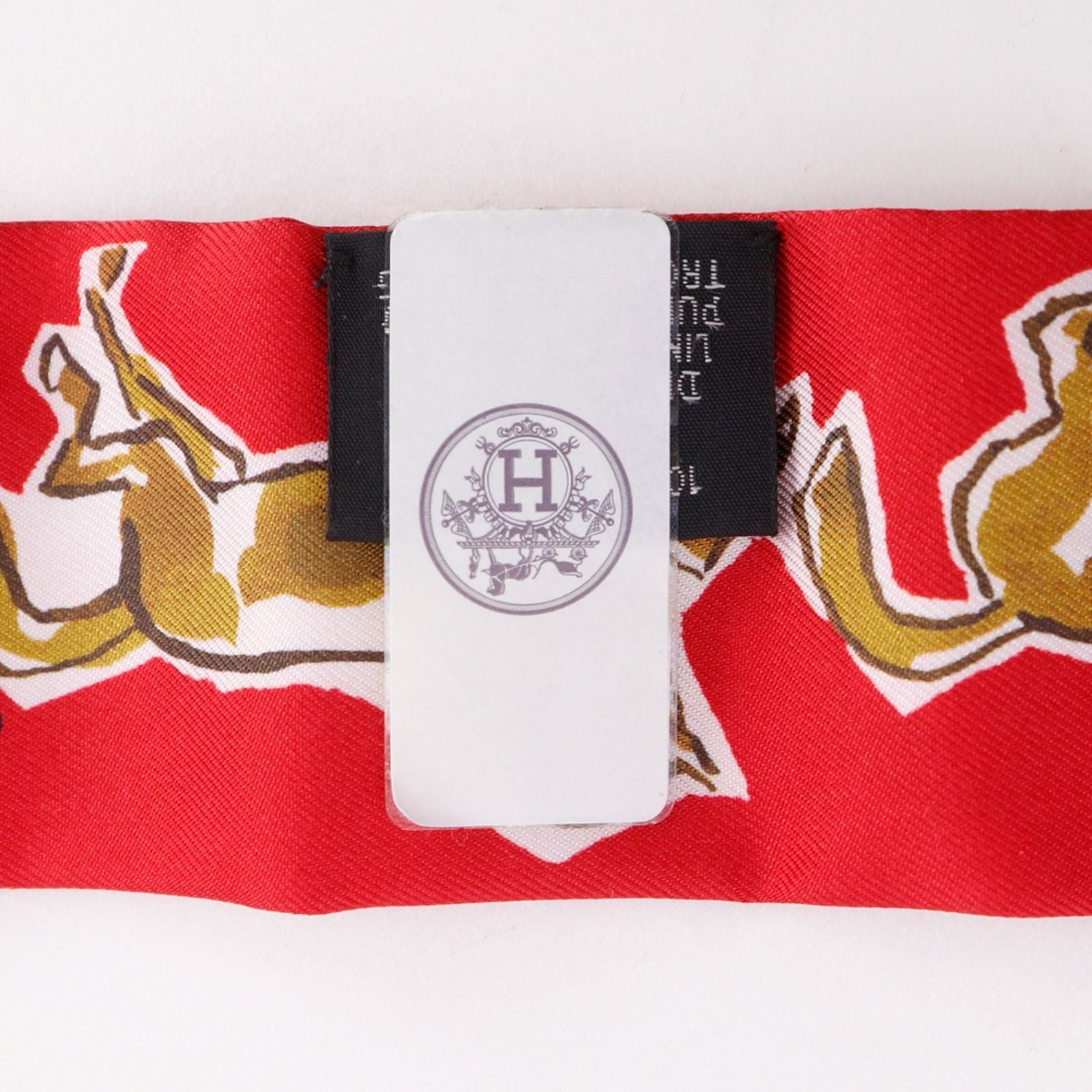Hermes Chevaux en Liberte Freedom Horse Silk Red Scarf — view 5