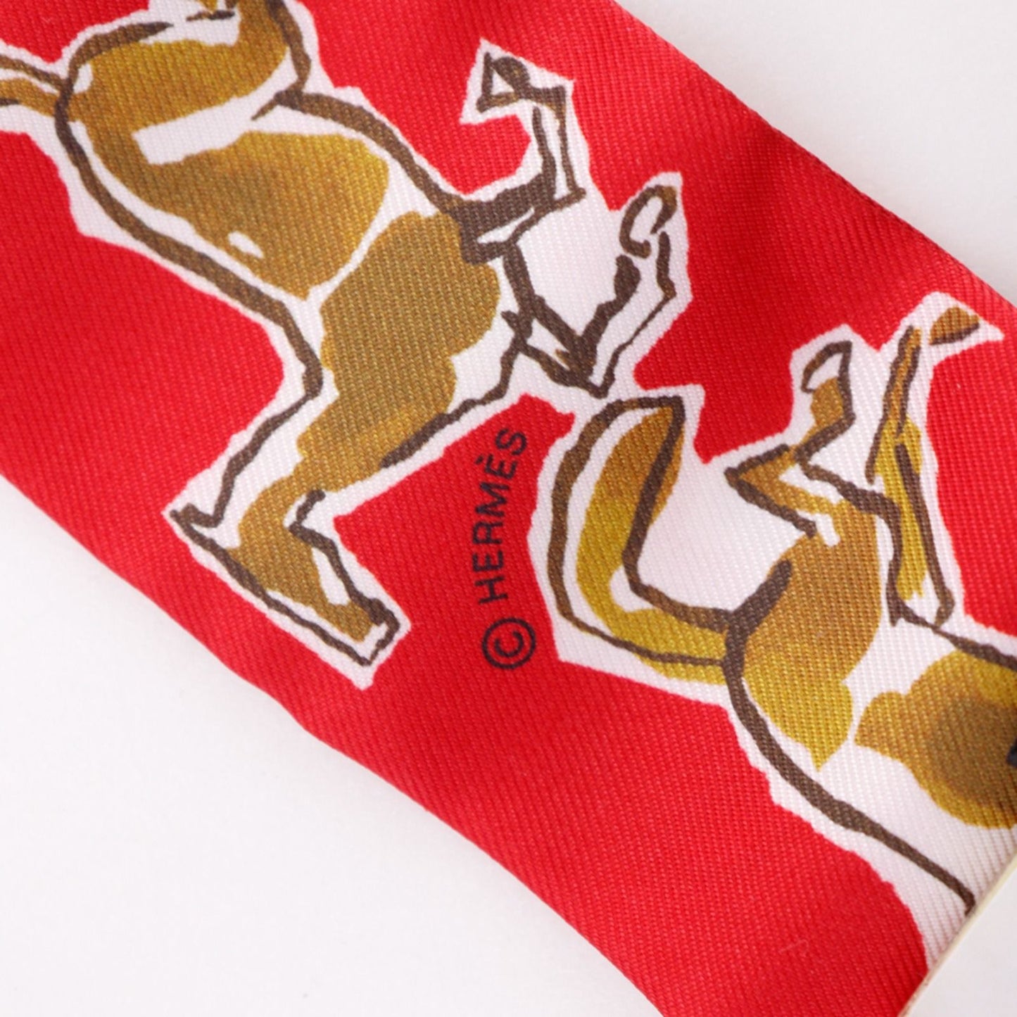 Hermes Chevaux en Liberte Freedom Horse Silk Red Scarf — view 3