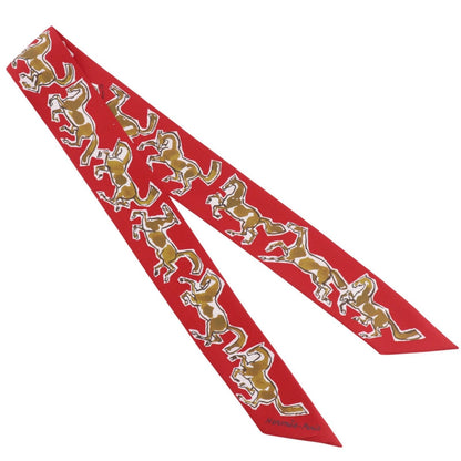 Hermes Chevaux en Liberte Freedom Horse Silk Red Scarf
