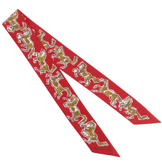 Hermes Chevaux en Liberte Freedom Horse Silk Red Scarf