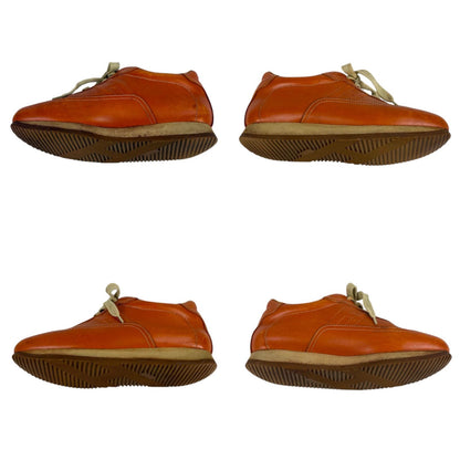 Hermes Quick Low Cut Sneakers Logo Leather Orange Brown 36 Half — view 5