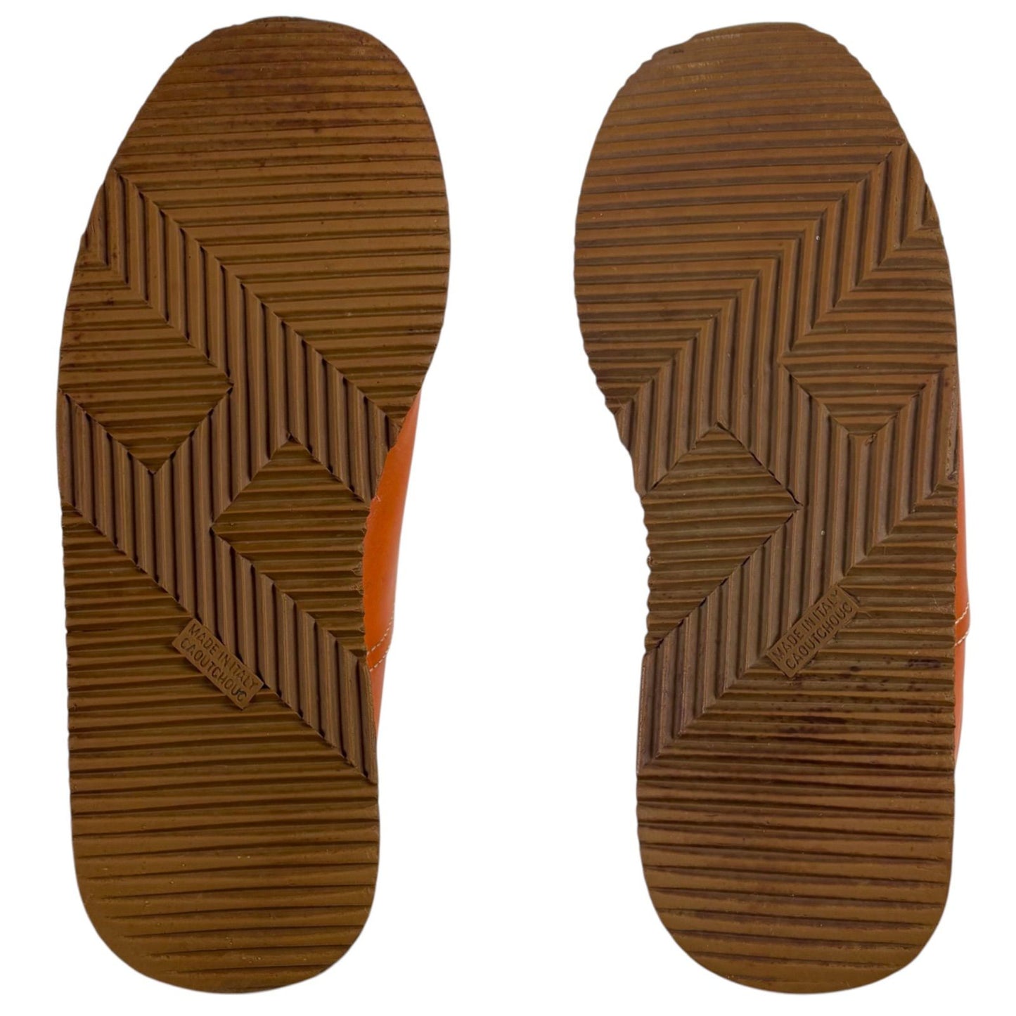 Hermes Quick Low Cut Sneakers Logo Leather Orange Brown 36 Half — view 9