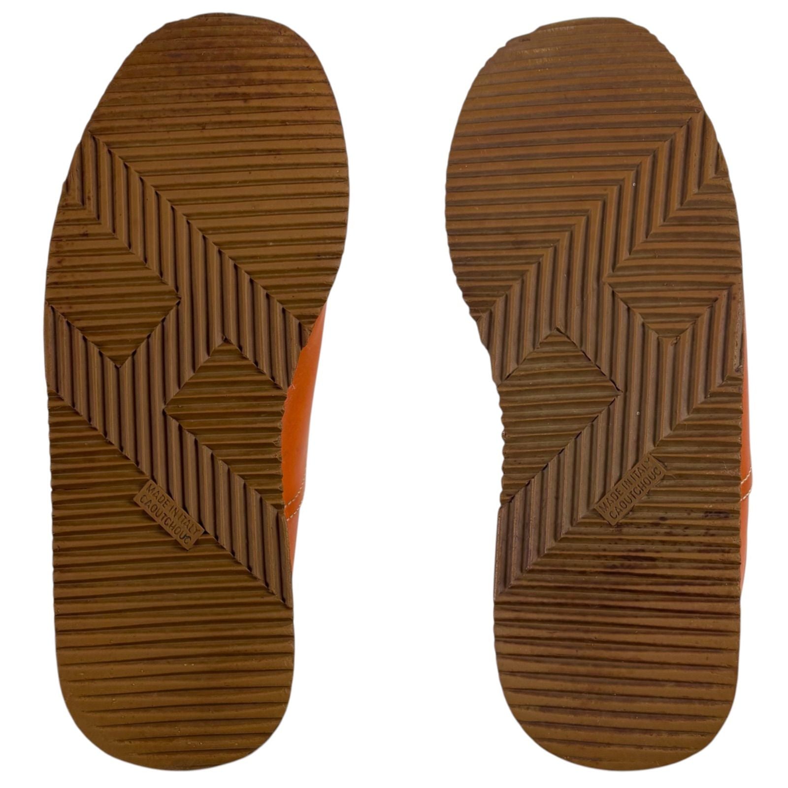 Hermes Quick Low Cut Sneakers Logo Leather Orange Brown 36 Half — view 9