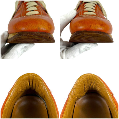 Hermes Quick Low Cut Sneakers Logo Leather Orange Brown 36 Half — view 8