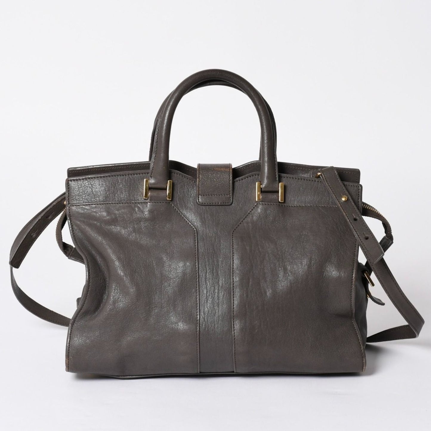 Saint Laurent Cabas Chic 2-Way Shoulder Bag Y-line Charcoal Gray Gold — view 2