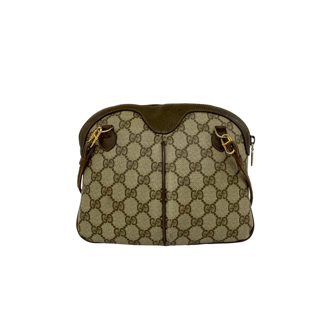 Gucci Vintage Sherry Line GG Logo Leather Shoulder Bag Pochette Brown — view 3