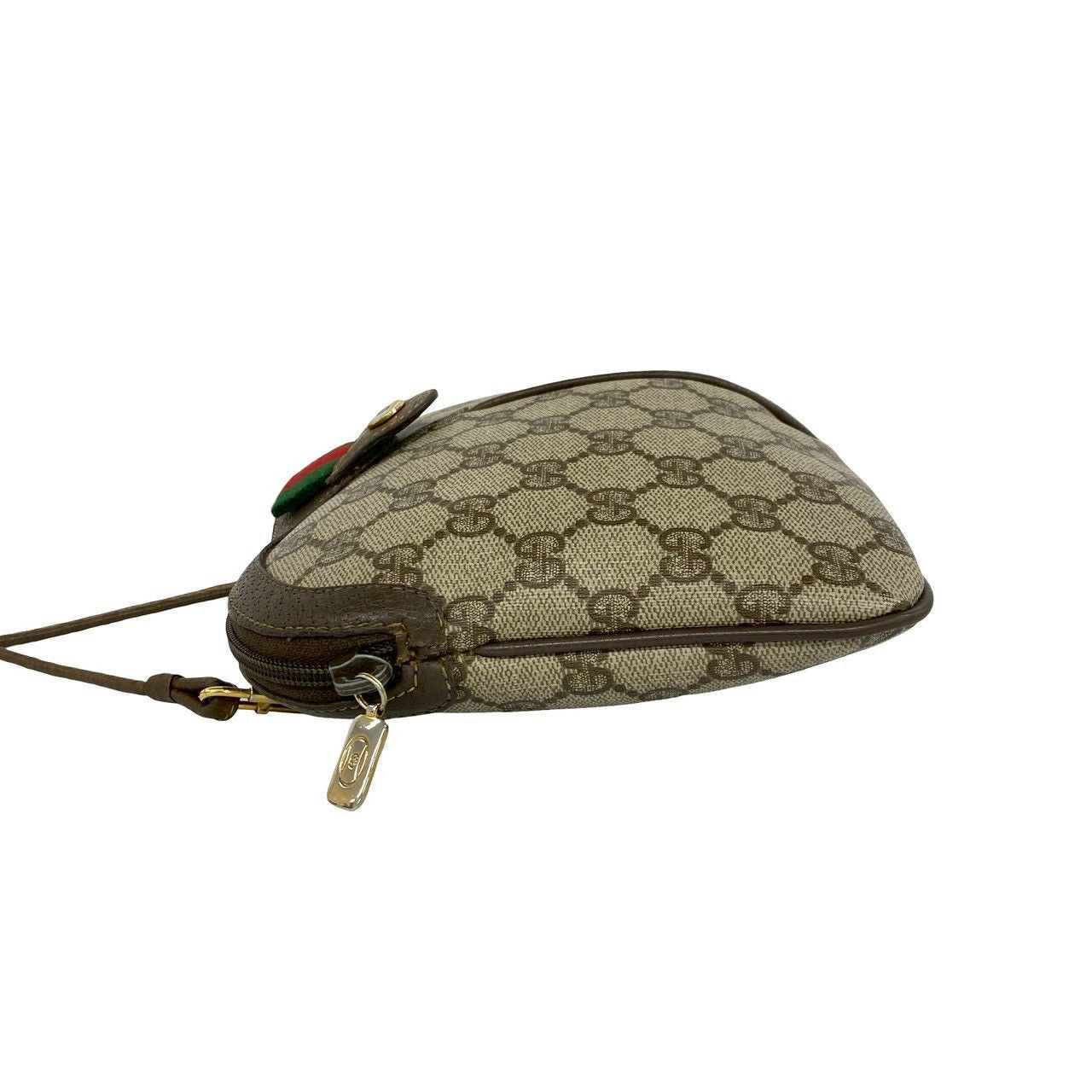 Gucci Vintage Sherry Line GG Logo Leather Shoulder Bag Pochette Brown — view 5