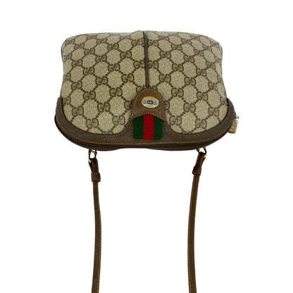 Gucci Vintage Sherry Line GG Logo Leather Shoulder Bag Pochette Brown — view 4