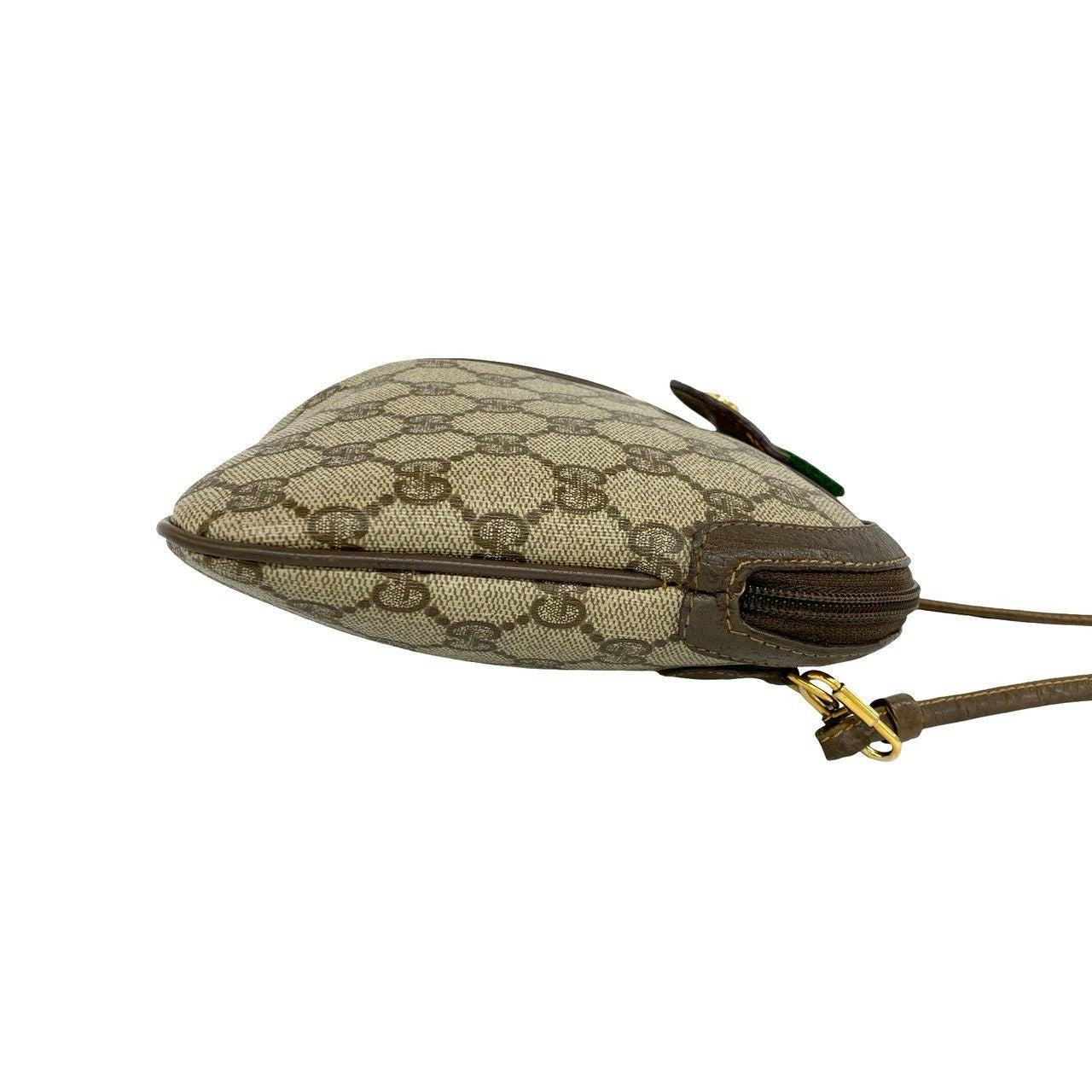 Gucci Vintage Sherry Line GG Logo Leather Shoulder Bag Pochette Brown — view 6