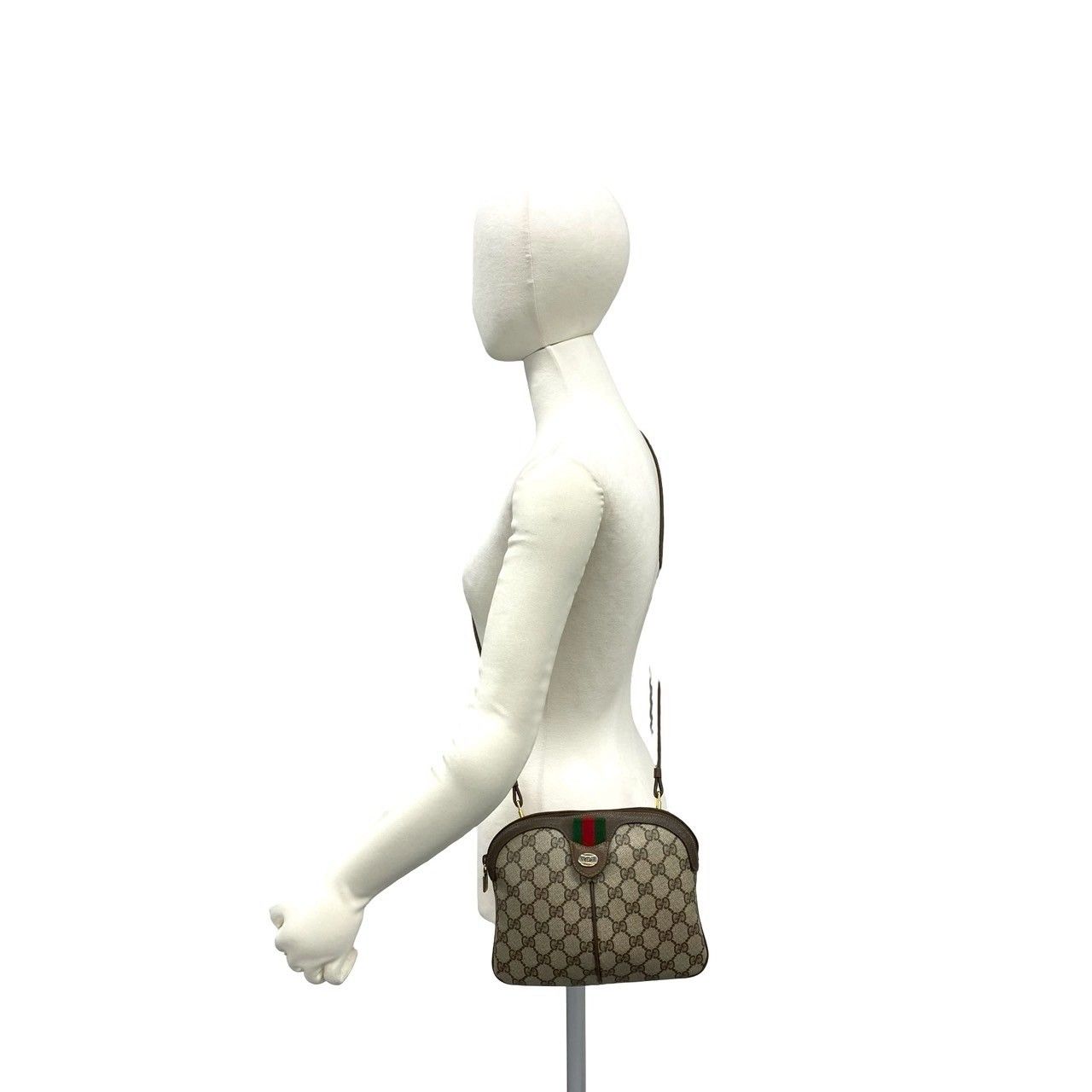 Gucci Vintage Sherry Line GG Logo Leather Shoulder Bag Pochette Brown — view 2