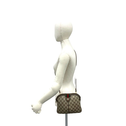 Gucci Vintage Sherry Line GG Logo Leather Shoulder Bag Pochette Brown — view 2