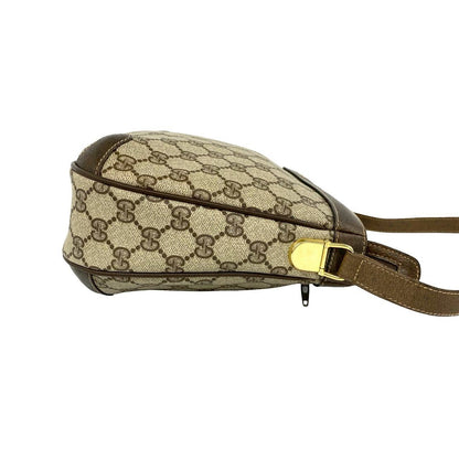 Gucci Vintage GG Logo Leather Shoulder Bag Pochette Crossbody Brown — view 6