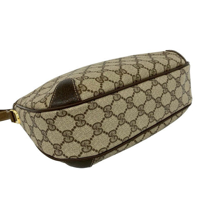 Gucci Vintage GG Logo Leather Shoulder Bag Pochette Crossbody Brown — view 7