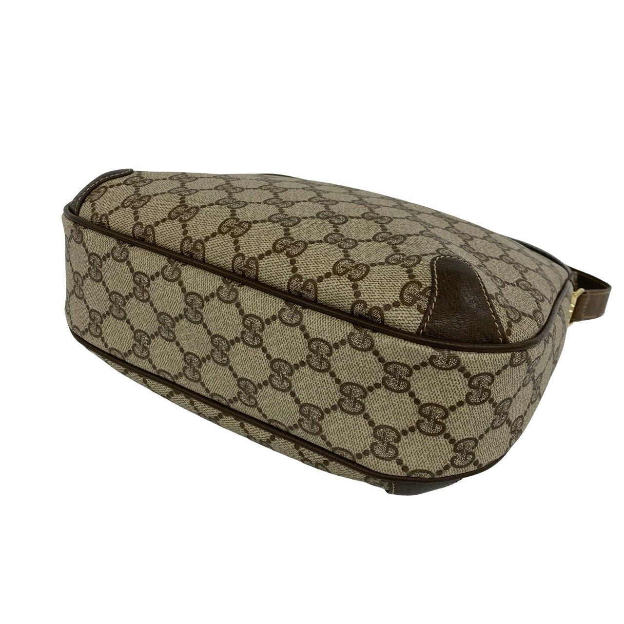 Gucci Vintage GG Logo Leather Shoulder Bag Pochette Crossbody Brown — view 8